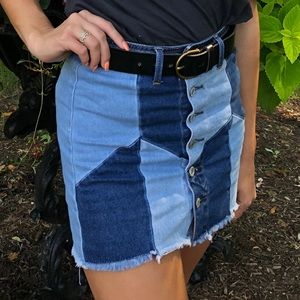 American Eagle Patchwork Denim Skirt